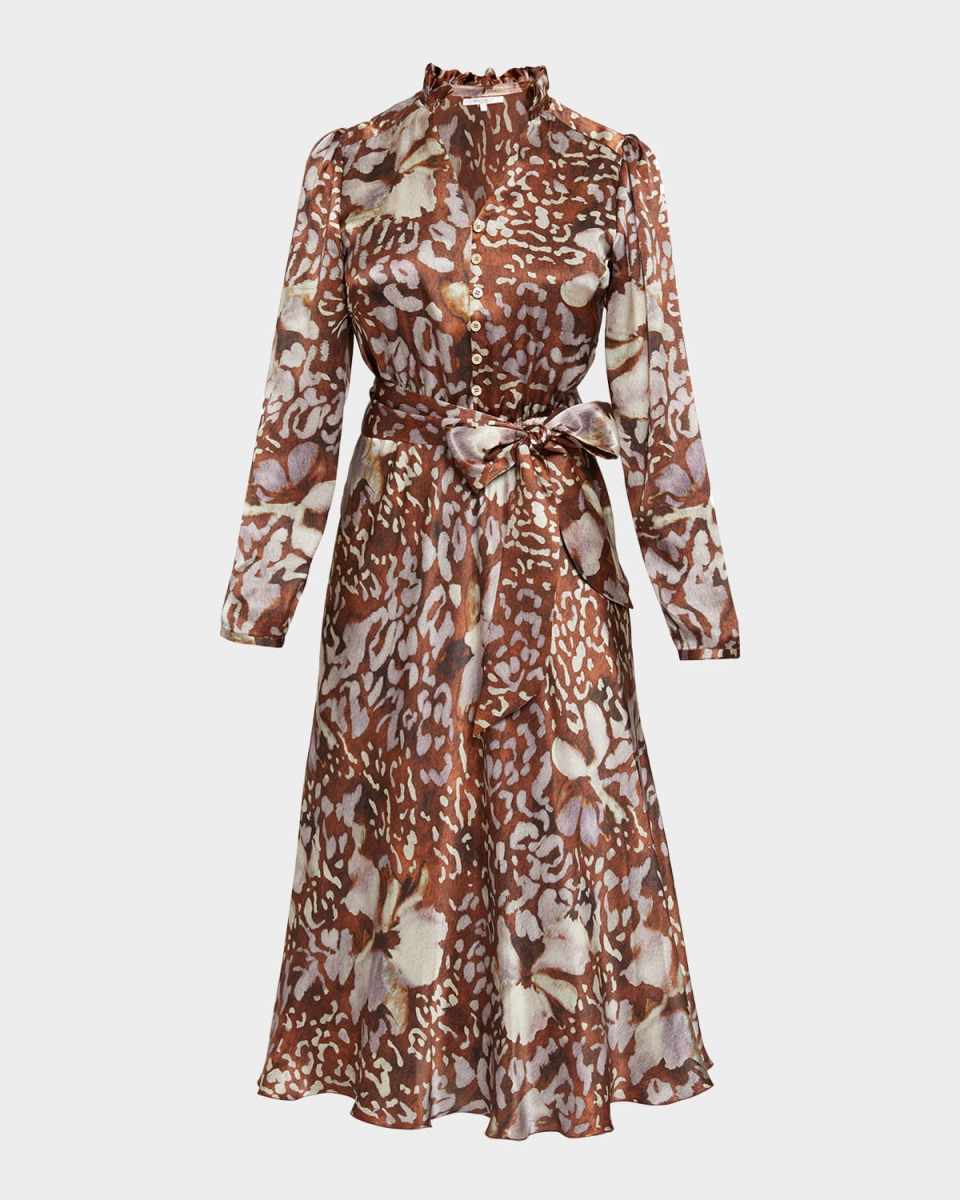 Irina Abstract-Print Midi Shirtdress